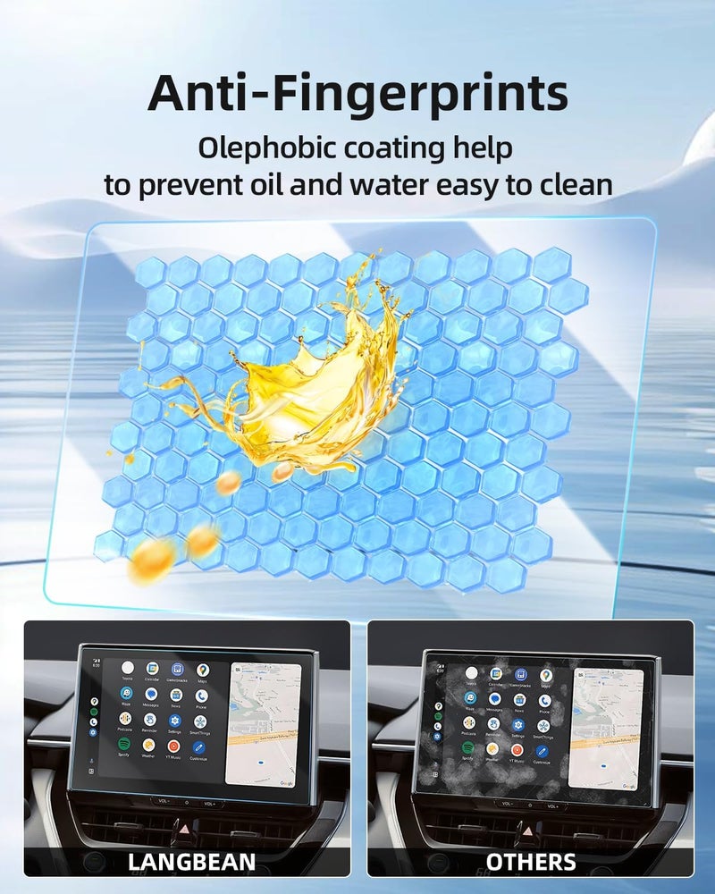 LANGBEAN Anti-Glare Matte 10.5-Inch Screen Protector for 2025 Toyota Corolla (FX/XSE/Hybrid XLE/Hybrid SE) Infotainment Touchscreen, 9H Tempered Glass/Anti-Fingerprint 2025 Corolla Accessories - Image 4